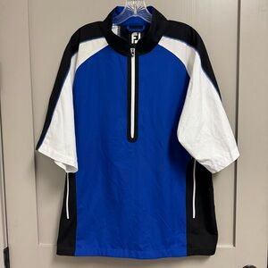 FootJoy Men's Short Sleeve Sport Golf Windshirt Half Zip Royal‎ Blue Large